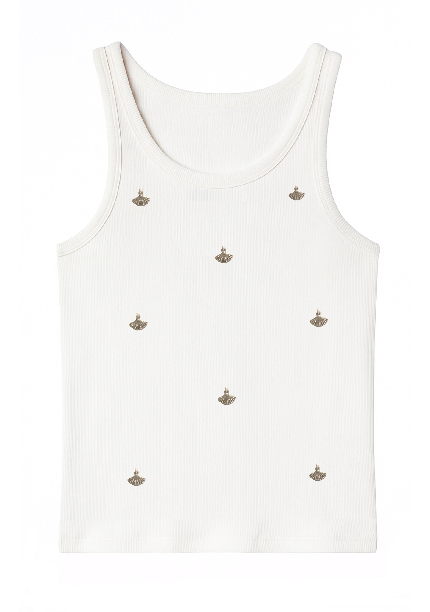 SILVER CHARMS WHITE TANK TOP (PRE-ORDER)