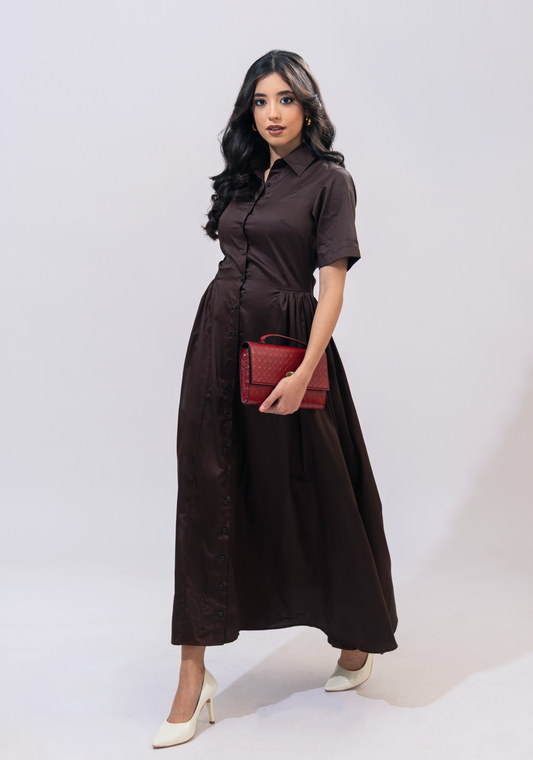 ELM DRESS (BROWN)