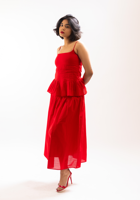 JANVI SKIRT (RED)