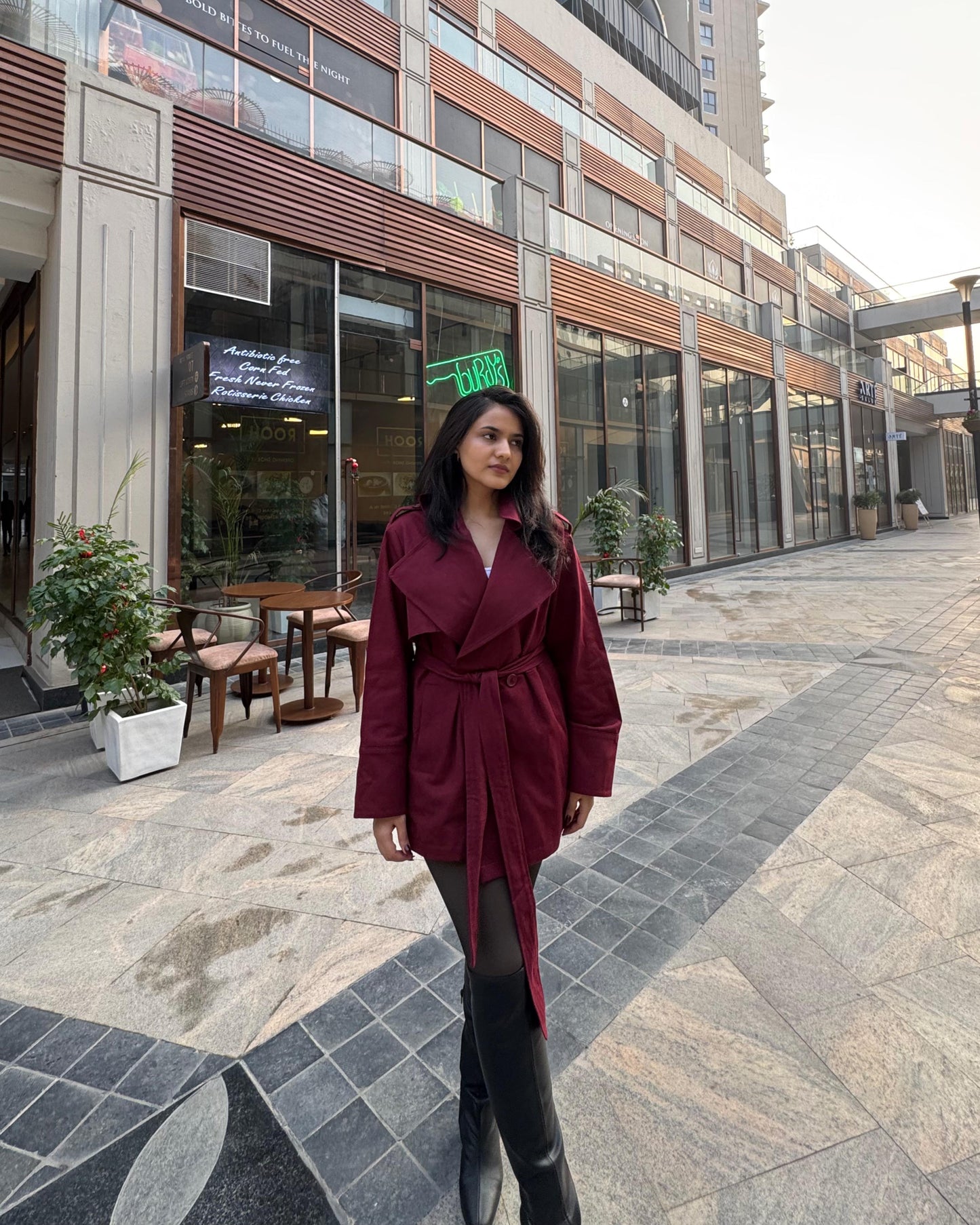 BURGUNDY TRENCH COAT