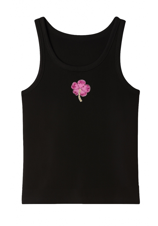 FLEUR TANK TOP BLACK (PRE-ORDER)