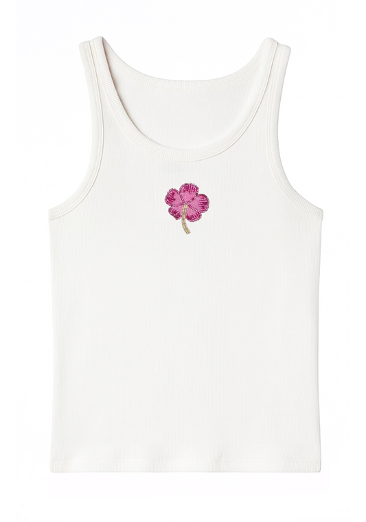 FLEUR TANK TOP WHITE (PRE-ORDER)