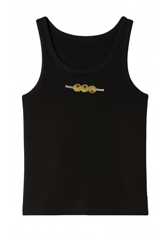 OLIVE TANK TOP BLACK (PRE-ORDER)
